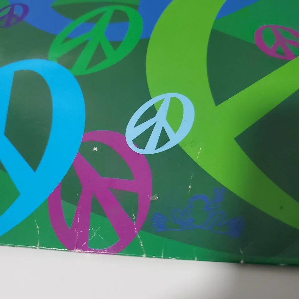 Vintage Peace Frogs Folder 90s Y2K School Office Retro Hippie Peace Sign 2000s